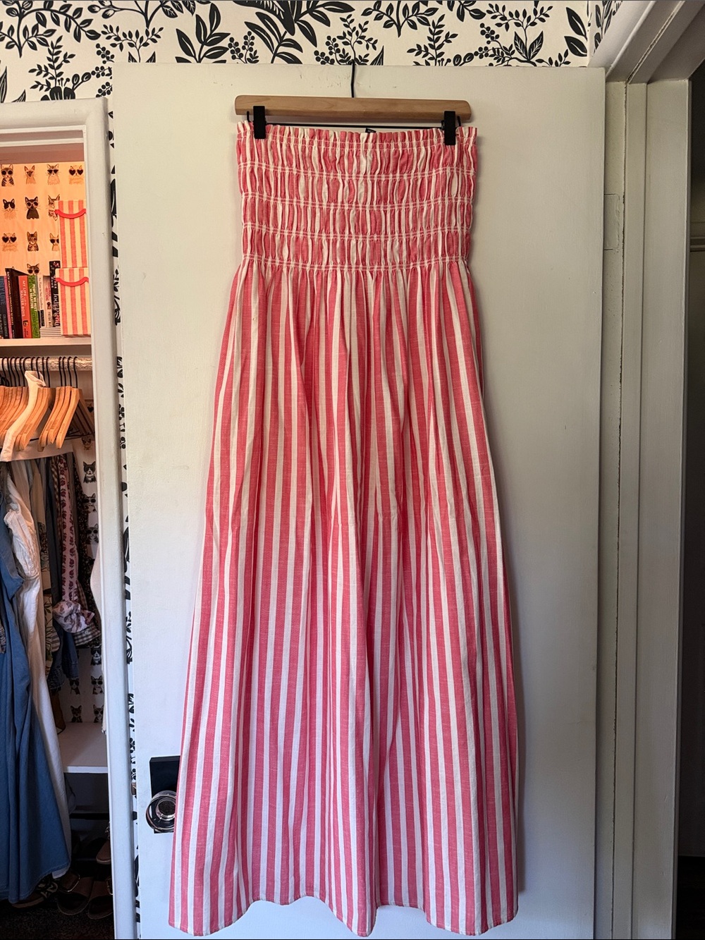 Universal Thread Red & White Striped Smocked Dress